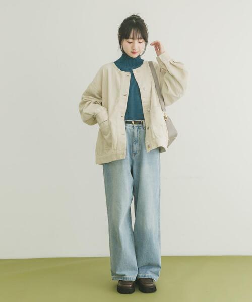 ノーカラーコーデュロイジャケット サイズ44 リバーシブル ノーカラーコーデュロイブルゾン【インフルエンサー紹介