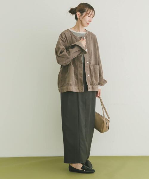 ITEMS URBANRESEARCH（アイテムズ アーバンリサーチ）の「『イージーケア』コーデュロイノーカラージャケット（ノーカラージャケット・レディース・ホワイト系その他/モカ/ブラウン・FREE）」の18枚目の写真