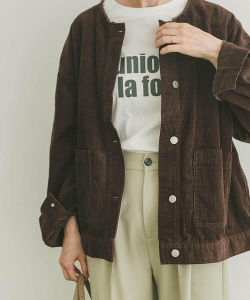 ITEMS URBANRESEARCH（アイテムズ アーバンリサーチ）の「『イージーケア』コーデュロイノーカラージャケット（ノーカラージャケット・レディース・ホワイト系その他/モカ/ブラウン・FREE）」の13枚目の写真