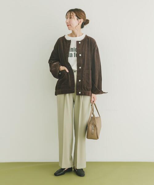 セール】『イージーケア』コーデュロイノーカラージャケット（ノー