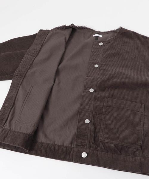 ITEMS URBANRESEARCH（アイテムズ アーバンリサーチ）の「『イージーケア』コーデュロイノーカラージャケット（ノーカラージャケット・レディース・ホワイト系その他/モカ/ブラウン・FREE）」の6枚目の写真