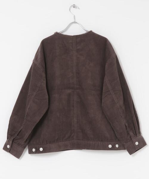セール】『イージーケア』コーデュロイノーカラージャケット（ノー