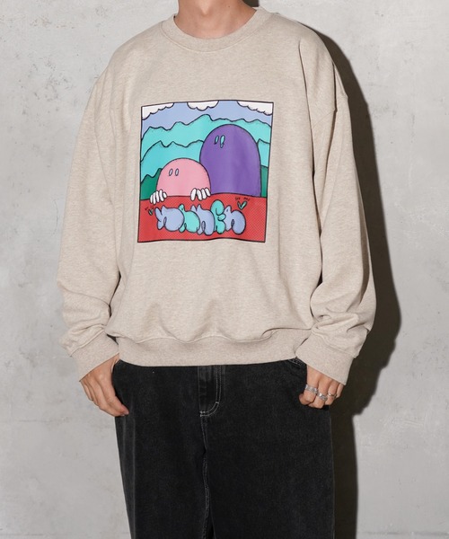 NANGA(ナンガ)の「NANGA / ナンガ NANGA×RYUJI KAMIYAMA SWEAT 神山隆二 スウェット(スウェット・メンズ・オートミール/ホワイト/ブラック・MEDIUM/LARGE/X-LARGE)」の1枚目の写真