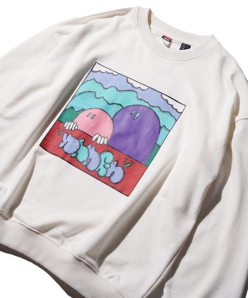 NANGA(ナンガ)の「NANGA / ナンガ NANGA×RYUJI KAMIYAMA SWEAT 神山隆二 スウェット(スウェット・メンズ・オートミール/ホワイト/ブラック・MEDIUM/LARGE/X-LARGE)」の2枚目の写真