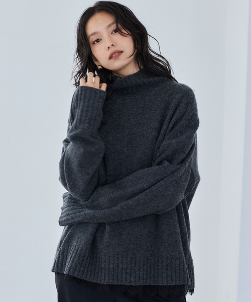 BARNYARDSTORM(バンヤードストーム)の「BARNYARDSTORM / AQUAハイネックプルオーバー【WEB限定カラー】【YouTube「i.style closet」紹介アイテム】(ニット/セーター・レディース・ピンク/ホワイト/イエロー/パープル/ベージュ/チャコール・M/S)」の3枚目の写真