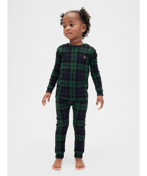GAP(ギャップ)の「オーガニック ブラッシュドコットン ホリデー パジャマセット (キッズ・ベビー)(ルームウェア/パジャマ・キッズ・グリーン系その他/ブラック×レッド/グリーン・110cm/105cm/100cm/95cm/90cm/80cm)」の3枚目の写真