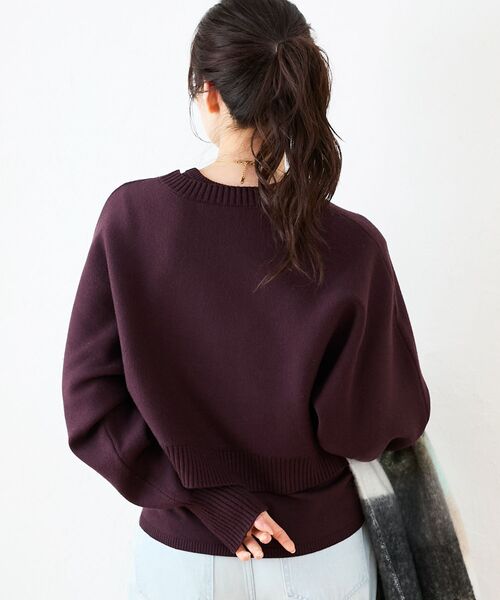 le.coeur blanc(ルクールブラン)の「3WAYレイヤードクルーニット(ニット/セーター・レディース・グレイッシュベージュ/ダークブラウン/キャメル/ネイビー/オフホワイト・38)」の12枚目の写真