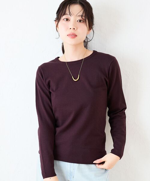 le.coeur blanc(ルクールブラン)の「3WAYレイヤードクルーニット(ニット/セーター・レディース・グレイッシュベージュ/ダークブラウン/キャメル/ネイビー/オフホワイト・38)」の13枚目の写真