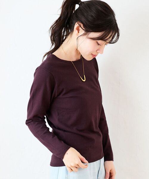 le.coeur blanc(ルクールブラン)の「3WAYレイヤードクルーニット(ニット/セーター・レディース・グレイッシュベージュ/ダークブラウン/キャメル/ネイビー/オフホワイト・38)」の14枚目の写真