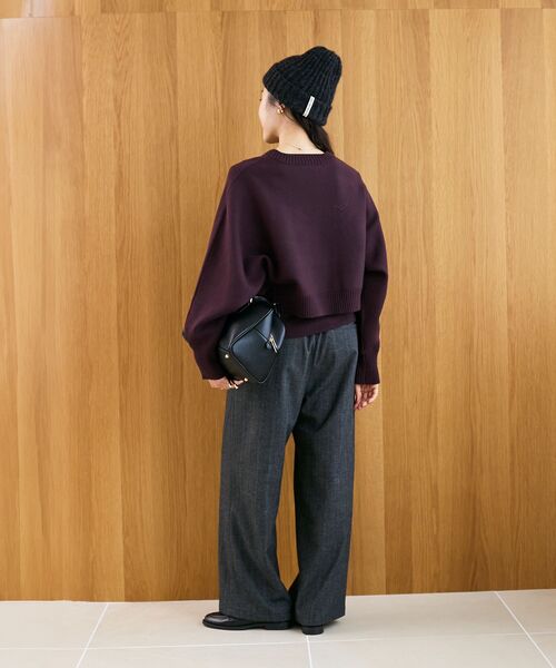 le.coeur blanc(ルクールブラン)の「3WAYレイヤードクルーニット(ニット/セーター・レディース・グレイッシュベージュ/ダークブラウン/キャメル/ネイビー/オフホワイト・38)」の18枚目の写真