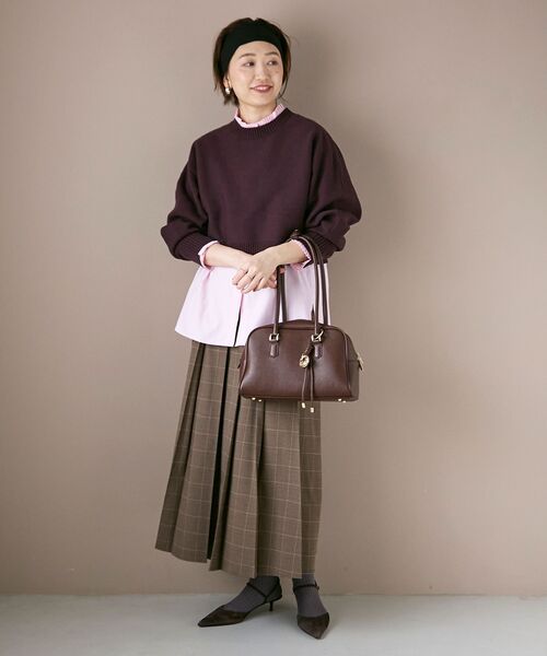 le.coeur blanc(ルクールブラン)の「3WAYレイヤードクルーニット(ニット/セーター・レディース・グレイッシュベージュ/ダークブラウン/キャメル/ネイビー/オフホワイト・38)」の19枚目の写真