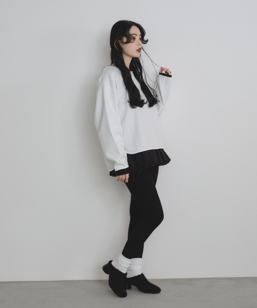 Shelly island（シェリーアイランド）の「リブレギンス（レギンス/スパッツ・レディース・グレー/ブラック/ホワイト・FREE）」の19枚目の写真