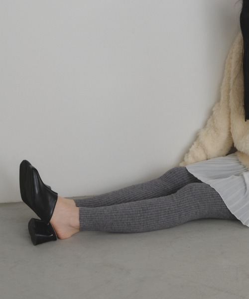 Shelly island（シェリーアイランド）の「リブレギンス（レギンス/スパッツ・レディース・グレー/ブラック/ホワイト・FREE）」の8枚目の写真