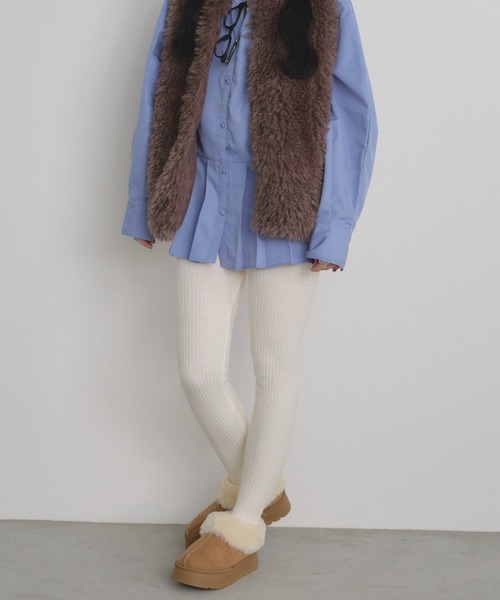 Shelly island（シェリーアイランド）の「リブレギンス（レギンス/スパッツ・レディース・グレー/ブラック/ホワイト・FREE）」の22枚目の写真