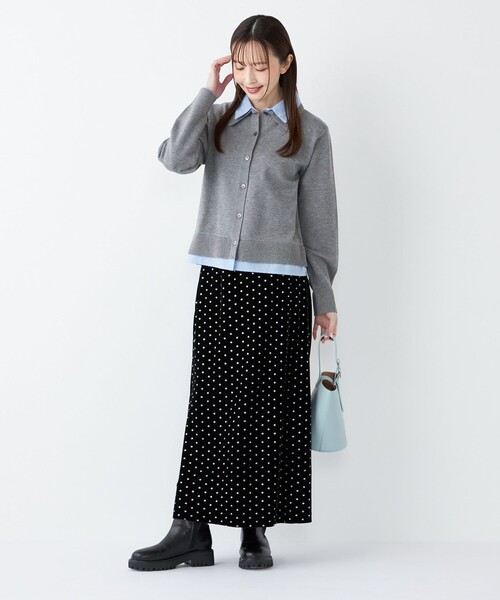 セール】SHIPS Colors:〈手洗い可能〉グリッタープリント ポリエステル