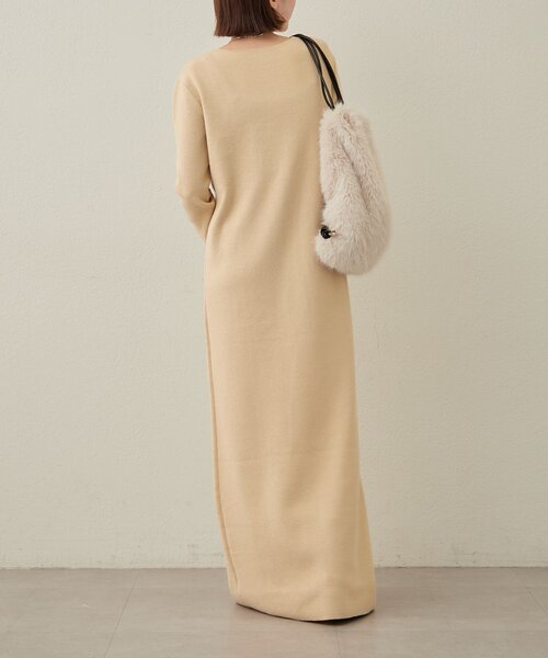 Omekashi（オメカシ）の「ニットワンピビスチェセット（ワンピース・レディース・ブラック/ベージュ・38/36/TM）」の3枚目の写真