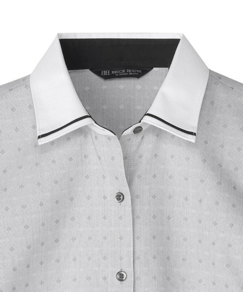 TOKYO SHIRTS(トウキョウシャツ)の「【透け防止】 形態安定ノンアイロン レギュラー 長袖ビジネスワイシャツ(ビジネスシャツ・レディース・グレー・L/M/LL/S/XL)」の3枚目の写真