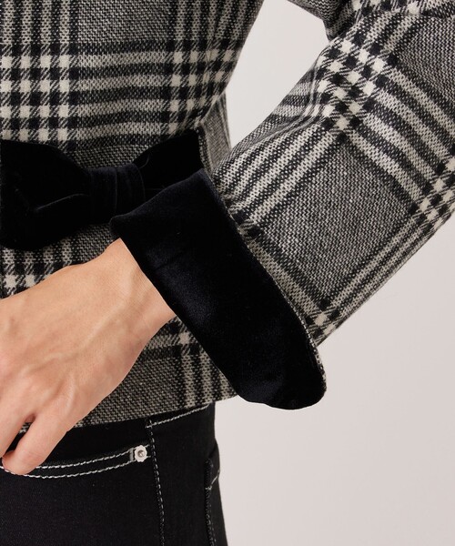 TO BE CHIC（トゥー ビー シック）の「グレンチェック ノーカラージャケット（ノーカラージャケット・レディース・チャコールグレー・40/42）」の2枚目の写真