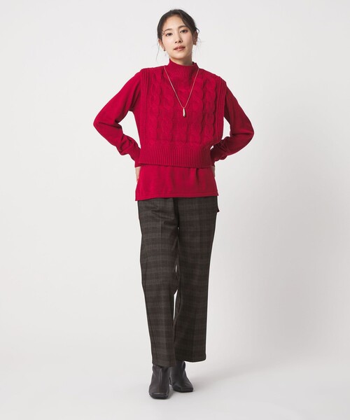 A DAY IN THE LIFE UNITED ARROWS(アデイインザライフユナイテッドアローズ)の「ポンチ ウラケプリント イージーワイドパンツ <A DAY IN THE LIFE>(その他パンツ・レディース・ロイヤルブルー/ダークブラウン/グレー系/ダークグレー・36/40/38)」の19枚目の写真