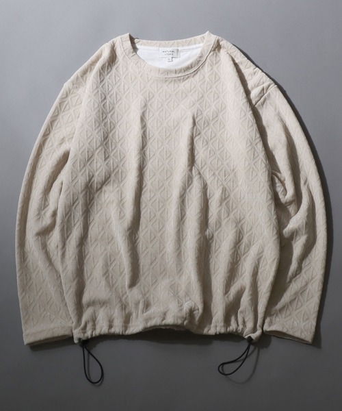 SITRY(シトリー)の「Drawstring Chenille Yarn Shirt/ドローコード オーバーサイズ カットモール トレーナー 長袖Tシャツ ロンT スウェット レディース メンズ(スウェット・メンズ・スミクロ/ブラウン/グレイッシュベージュ/ブルーグリーン・LL/L/M)」の20枚目の写真
