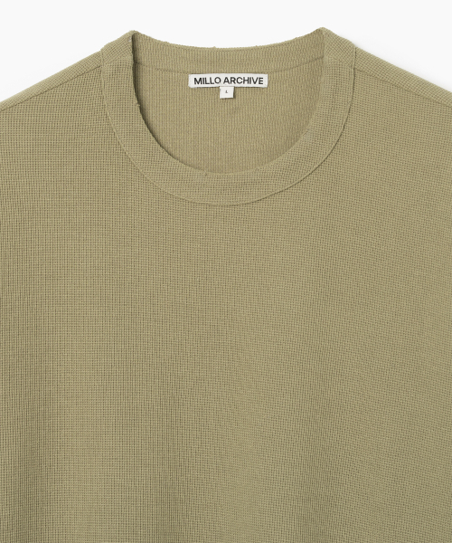 Millo Archive（ミロ アーカイブ）の「クレイドルダメージワッフルロングスリーブ [カーキブラウン]（Tシャツ/カットソー・メンズ・その他・LARGE/X-LARGE/MEDIUM）」の2枚目の写真