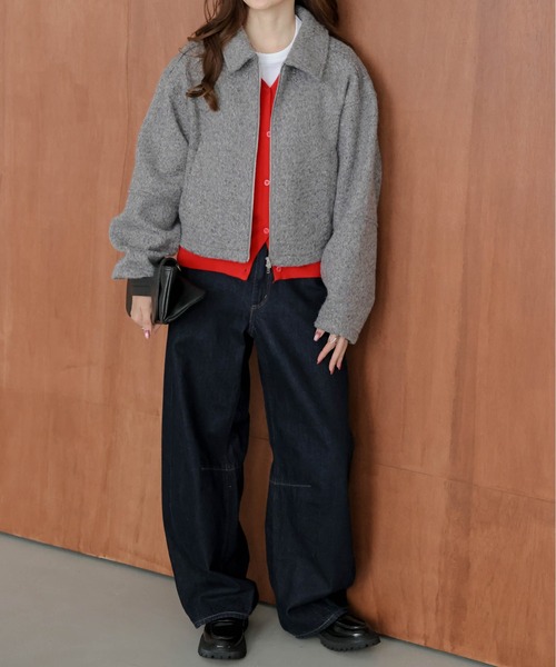 AMELY(エミリー)の「Wジップショートジャケット(その他アウター・レディース・ブラック/ベージュ/ブラウン/グレー・フリー)」の5枚目の写真
