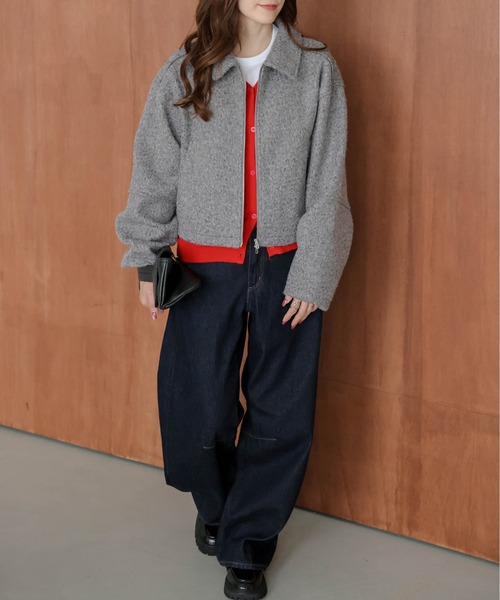 AMELY(エミリー)の「Wジップショートジャケット(その他アウター・レディース・ブラック/ベージュ/ブラウン/グレー・フリー)」の6枚目の写真