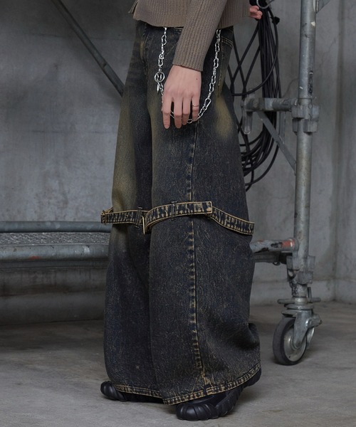 Spielio（シュピーリオ）の「【Spielio】Eyelet belted denim / アイレットベルテッドデニム（デニムパンツ・メンズ・グレー/ブルー・L/M/S）」の3枚目の写真