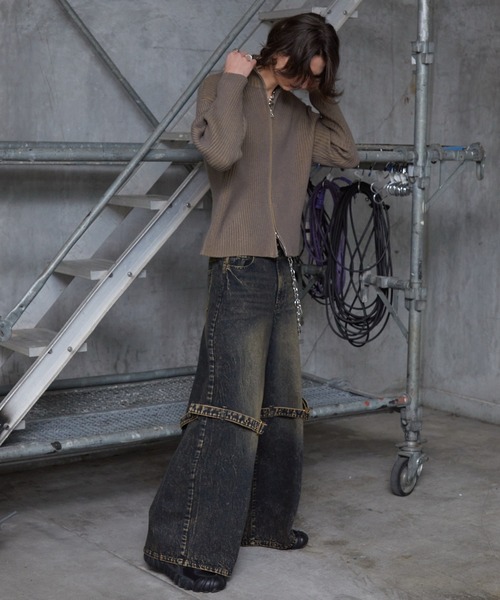 Spielio（シュピーリオ）の「【Spielio】Eyelet belted denim / アイレットベルテッドデニム（デニムパンツ・メンズ・グレー/ブルー・L/M/S）」の9枚目の写真