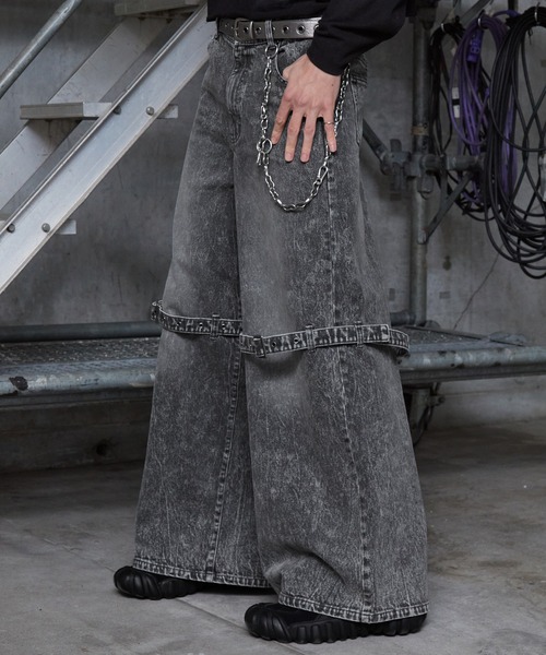 Spielio（シュピーリオ）の「【Spielio】Eyelet belted denim / アイレットベルテッドデニム（デニムパンツ・メンズ・グレー/ブルー・L/M/S）」の10枚目の写真