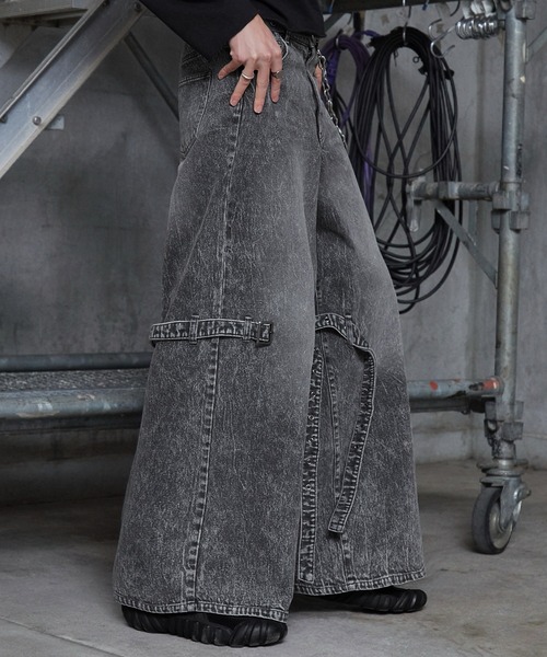 Spielio（シュピーリオ）の「【Spielio】Eyelet belted denim / アイレットベルテッドデニム（デニムパンツ・メンズ・グレー/ブルー・L/M/S）」の11枚目の写真