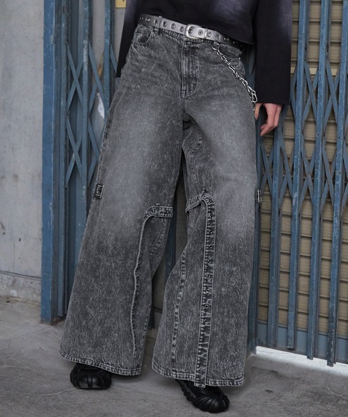 Spielio（シュピーリオ）の「【Spielio】Eyelet belted denim / アイレットベルテッドデニム（デニムパンツ・メンズ・グレー/ブルー・L/M/S）」の12枚目の写真