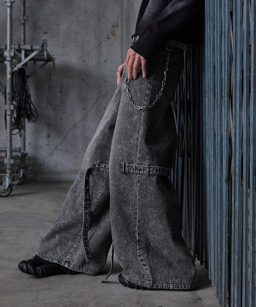 Spielio（シュピーリオ）の「【Spielio】Eyelet belted denim / アイレットベルテッドデニム（デニムパンツ・メンズ・グレー/ブルー・L/M/S）」の13枚目の写真