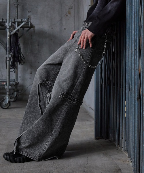 Spielio（シュピーリオ）の「【Spielio】Eyelet belted denim / アイレットベルテッドデニム（デニムパンツ・メンズ・グレー/ブルー・L/M/S）」の14枚目の写真