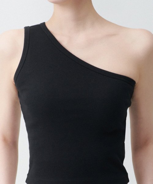 MUSINSA STANDARD WOMAN（ムシンサスタンダードウーマン）の「ウィメンズワンショルダータンクトップ[ブラック]（Tシャツ/カットソー・レディース・その他・LARGE/X-SMALL/MEDIUM/SMALL）」の3枚目の写真