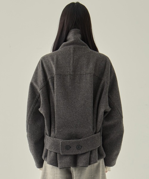 STUDIOUS（ステュディオス）の「【STUDIOUS/ステュディオス】Stand Collar Wool Blouson/スタンドカラーウールブルゾン/軽アウター/ショートコート（ブルゾン・レディース・グレー/ブラック/ライトベージュ・1/2）」の20枚目の写真