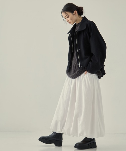 STUDIOUS（ステュディオス）の「【STUDIOUS/ステュディオス】Stand Collar Wool Blouson/スタンドカラーウールブルゾン/軽アウター/ショートコート（ブルゾン・レディース・グレー/ブラック/ライトベージュ・1/2）」の18枚目の写真