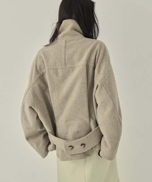 STUDIOUS/ステュディオス】Stand Collar Wool Blouson/スタンドカラー