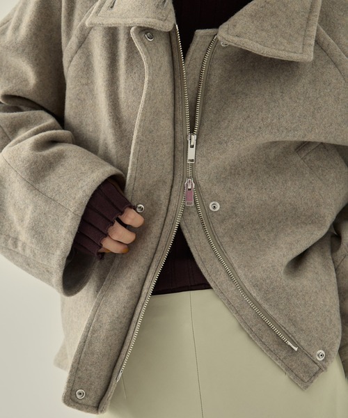 STUDIOUS/ステュディオス】Stand Collar Wool Blouson/スタンドカラー