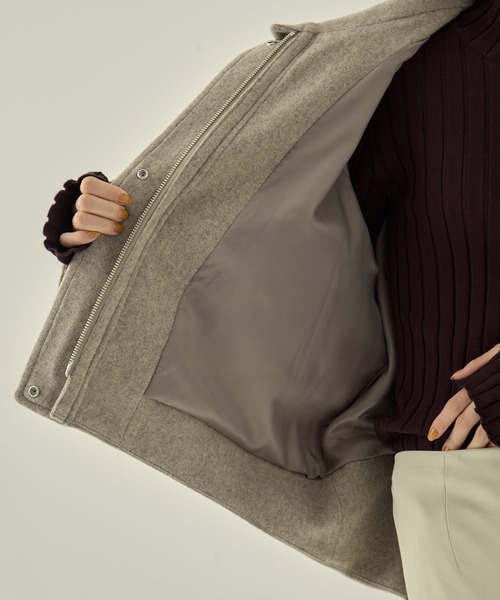 STUDIOUS/ステュディオス】Stand Collar Wool Blouson/スタンドカラー