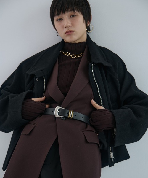 STUDIOUS/ステュディオス】Stand Collar Wool Blouson/スタンドカラー