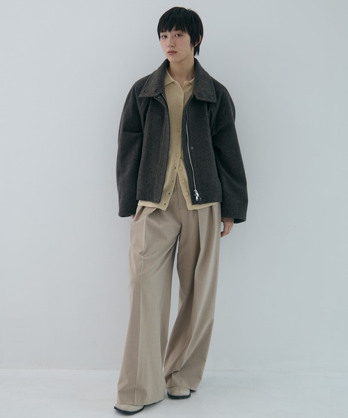 STUDIOUS/ステュディオス】Stand Collar Wool Blouson/スタンドカラー