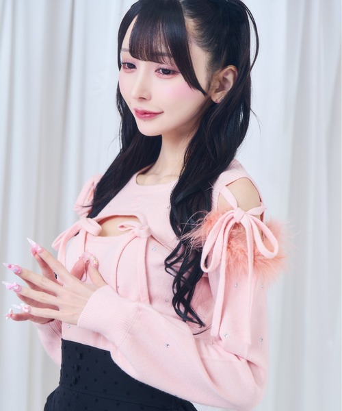 ビジューリボンニット（ニット/セーター）｜ReAmour（リアムール）の