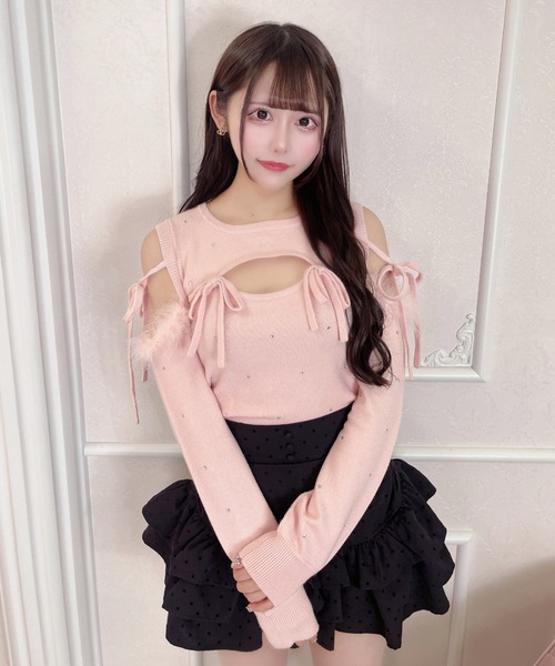 ビジューリボンニット（ニット/セーター）｜ReAmour（リアムール）の