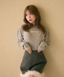 TITTY&CO. | ハイネックラメリブニットトップス(ニット/セーター)