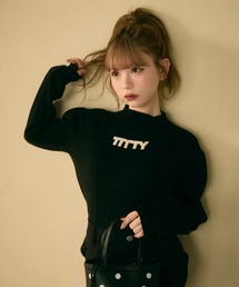 TITTY&CO. | ハイネックラメリブニットトップス(ニット/セーター)