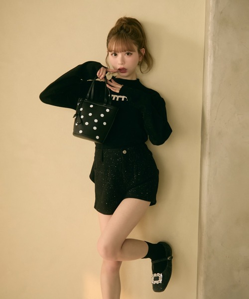 TITTY&CO.（ティティーアンドコー）の「ハイネックラメリブニットトップス（ニット/セーター・レディース・ブラック/グレー/チャコールグレー/アイボリー・FREE）」の15枚目の写真