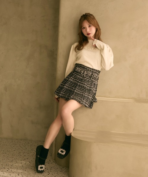 TITTY&CO.（ティティーアンドコー）の「ハイネックラメリブニットトップス（ニット/セーター・レディース・ブラック/グレー/チャコールグレー/アイボリー・FREE）」の8枚目の写真