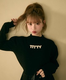 TITTY&CO.（ティティーアンドコー）の「ハイネックラメリブニットトップス（ニット/セーター）」