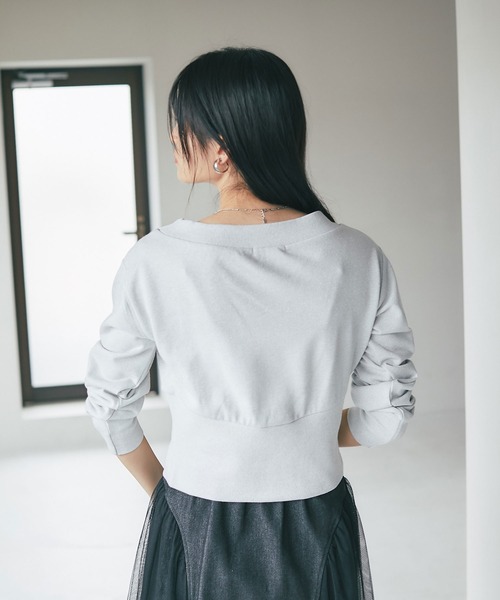 &. NOSTALGIA(アンドドットノスタルジア)の「ウエストリブファスナー ラメスウェットPO(Tシャツ/カットソー・レディース・ライトグレー/グレー・M)」の8枚目の写真